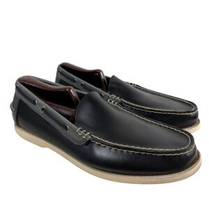 Polo Ralph Lauren Barx‎ Slip On Men 8D Boat Shoes Black Gray Casual Driving Shoe
